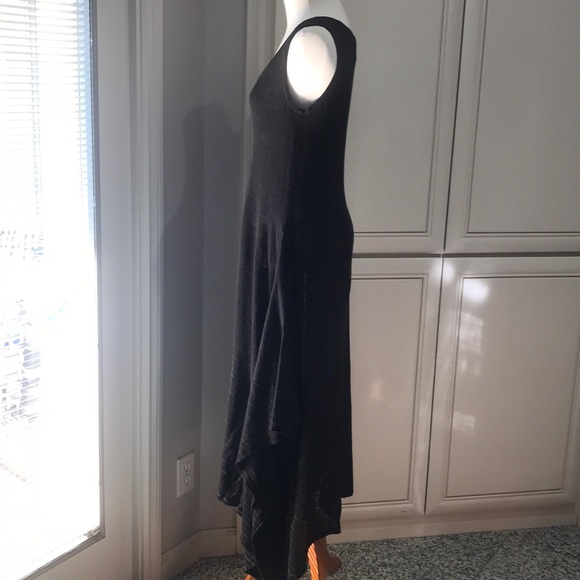 DKNY Asymmetric Dress, long, sleeveless, Small BLK - Picture 4 of 7